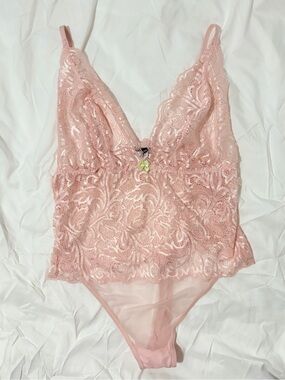 Cassandra Intimates Pink Lace Bodysuit